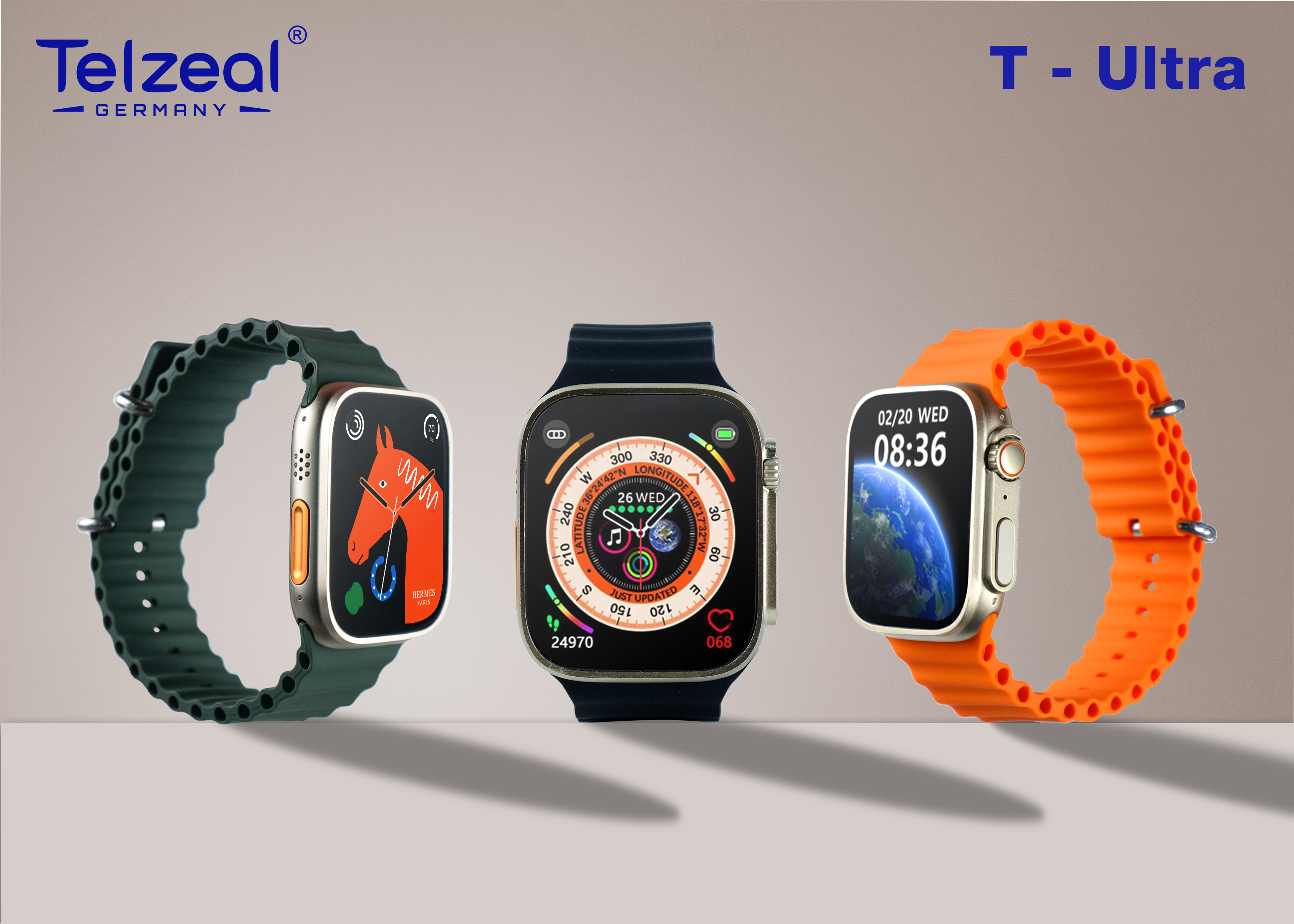 Telzeal T-Ultra Smart Watch - 1.85 inches Display 